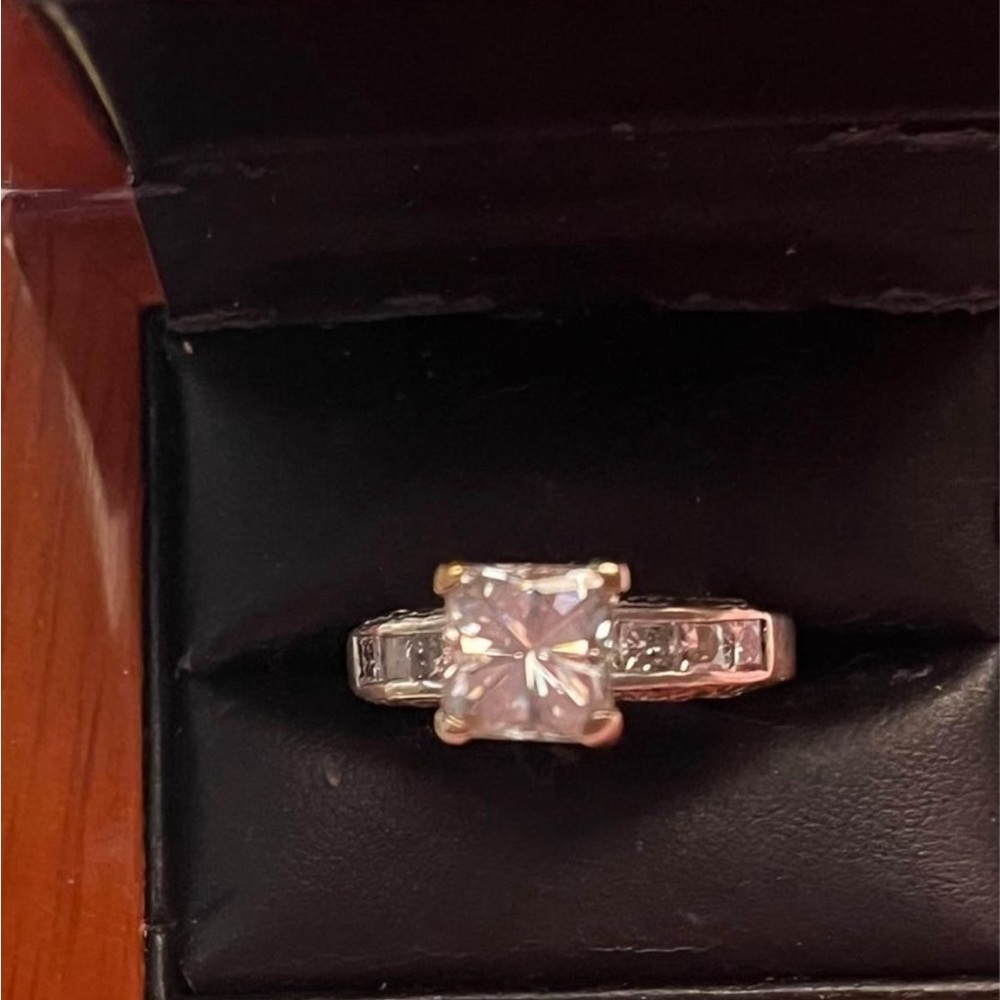 Moissanite Princess Cut Engagement Ring